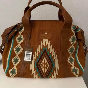 Wrangler Geometric Brown and Teal Travel Bag